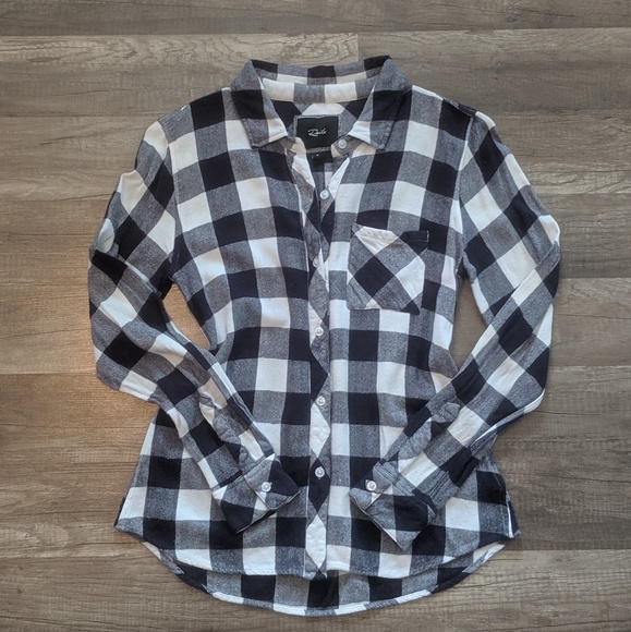 Rails blue and white Buffalo check button up shirt - Picture 2 of 8